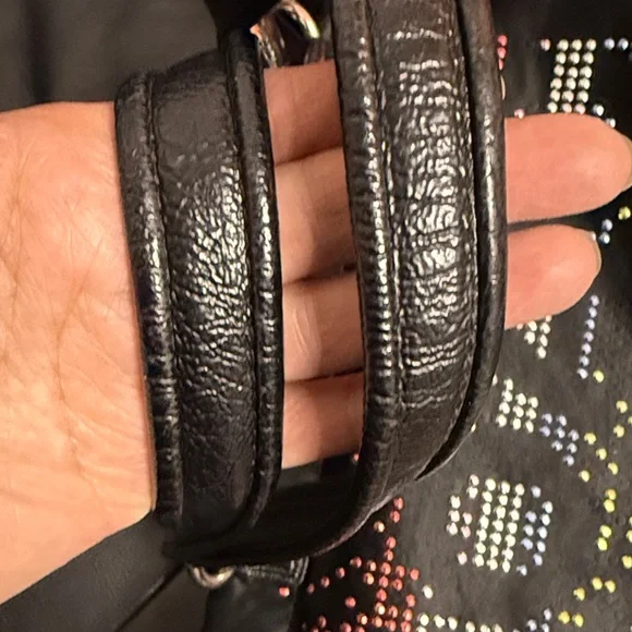 Coach (Rehab) Black Studded Tote Bag with Multicolor Accent - Picture 6 of 17